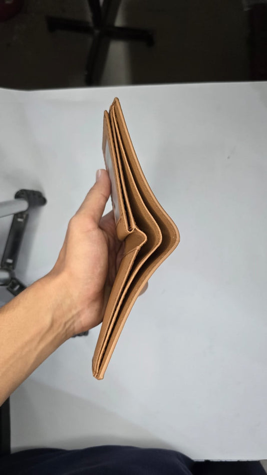 Khaki Signature Print Horizontal Bifold Wallet