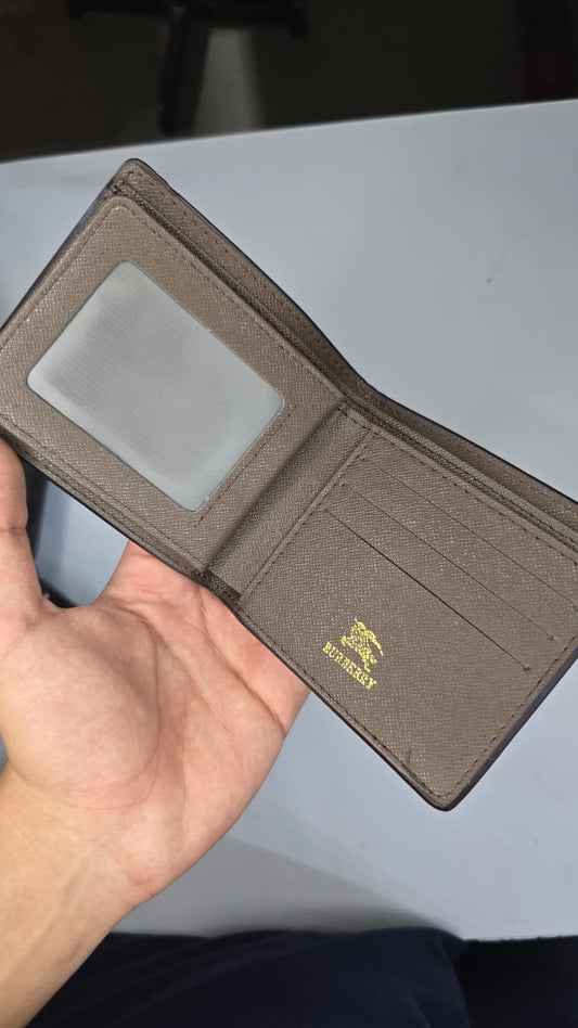 Beige Checkered Bifold Wallet for Men | Premium Leather Style