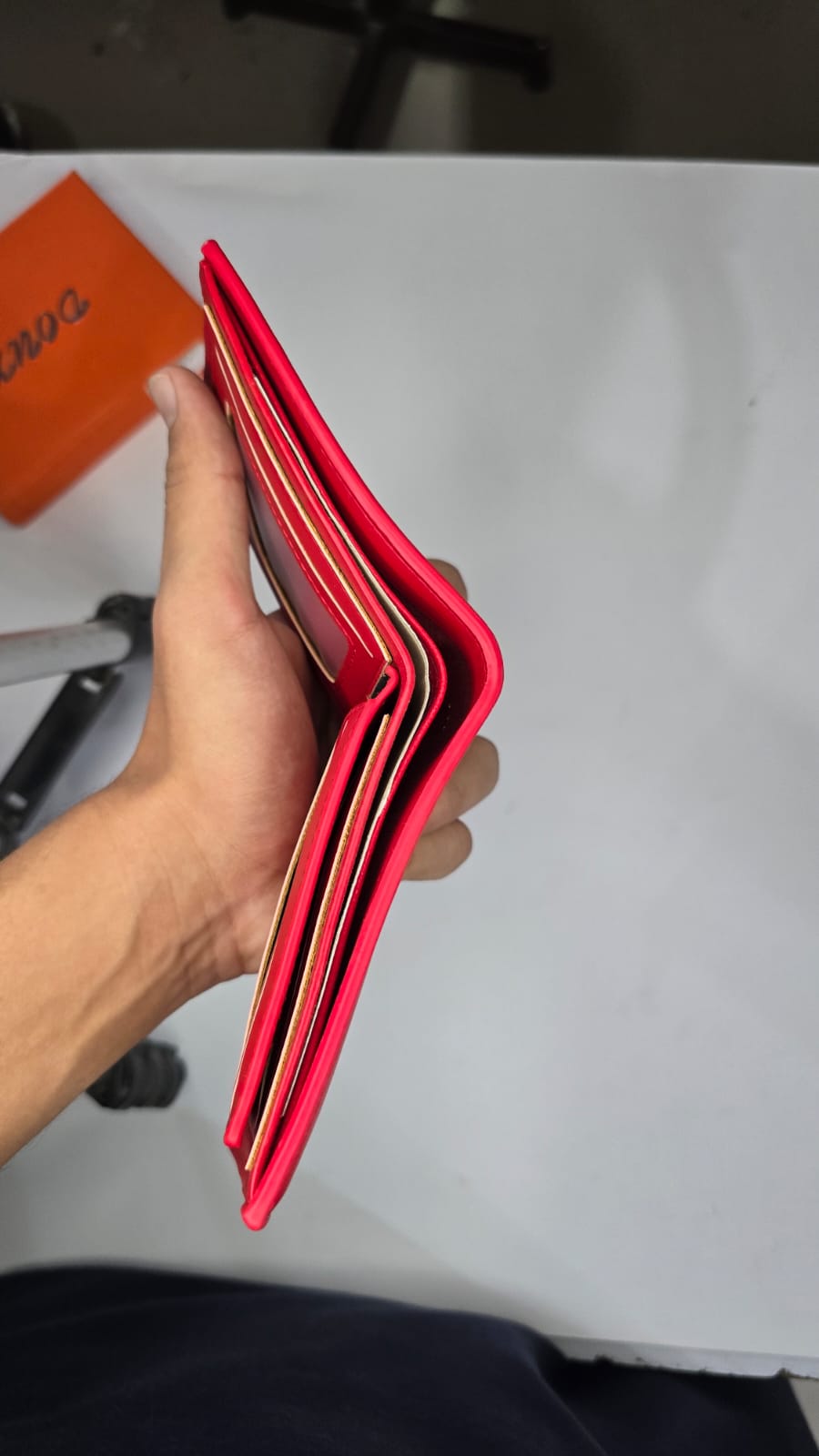 Red, White, and Black Colorblock Horizontal Bifold Wallet