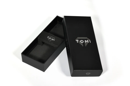 TOMI Men's Dual Tone Black & Silver Dial Black Strap Watch