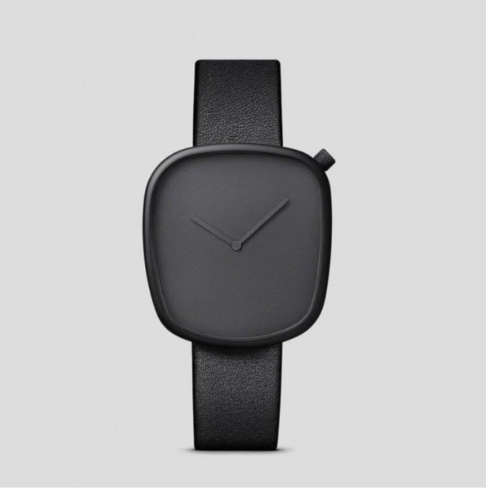 TOMI Men's All Black Dial Black Strap Watch