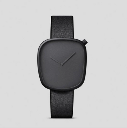 TOMI Men's All Black Dial Black Strap Watch