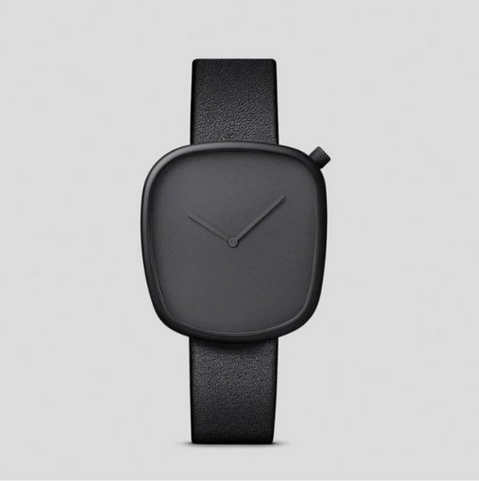 TOMI Men's All Black Dial Black Strap Watch