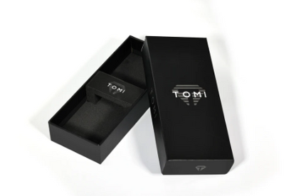 TOMI Men's Black Dial Black Strap Watch