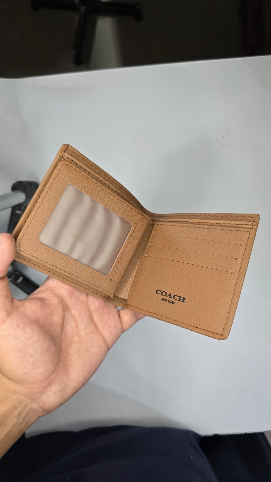 Khaki Signature Print Horizontal Bifold Wallet