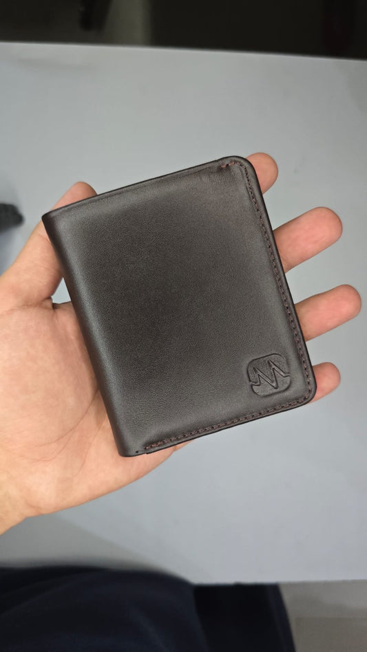 Premium Brown Leather Horizontal Bifold Wallet
