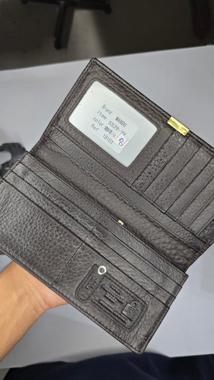 Dark Brown Textured Long Wallet for Men | Premium Leather Style