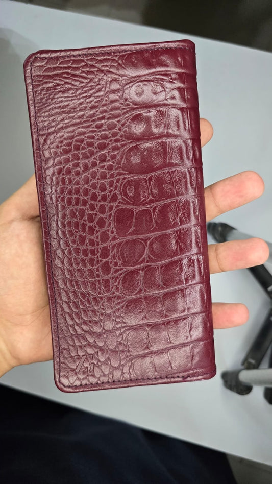 Men's Premium Maroon Long Wallet