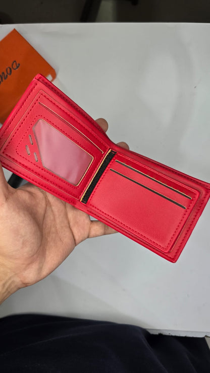 Red, White, and Black Colorblock Horizontal Bifold Wallet
