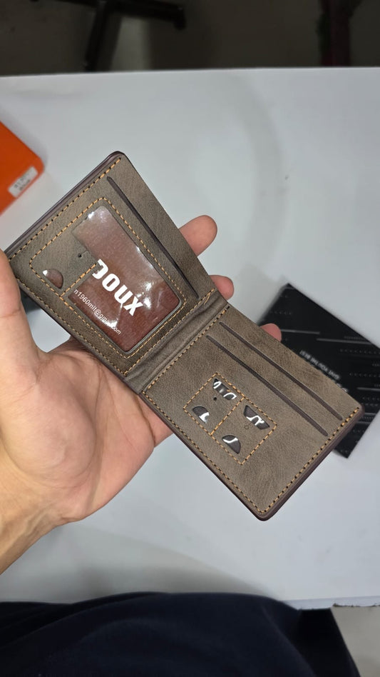 Doux Brown Bi-Fold Leather Wallet for Men | Premium Slim Wallet