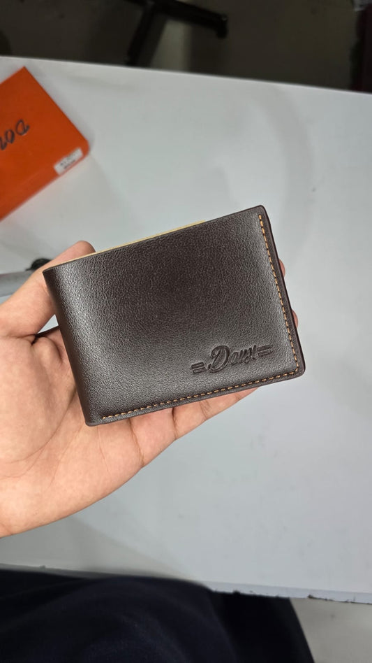 Doux Dark Brown Bi-Fold Leather Wallet for Men | Classic Slim Wallet