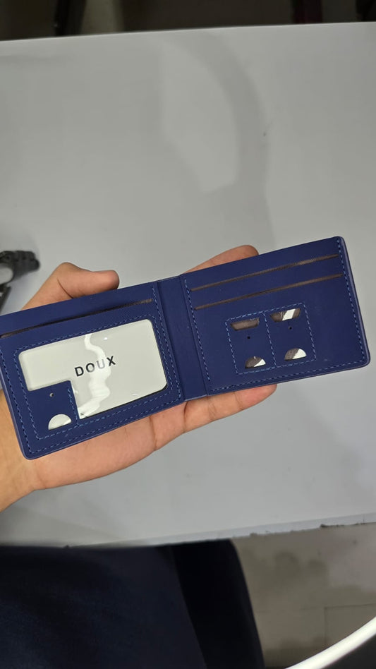 Navy Blue Slim Wallet for Men | Premium Minimalist Card Holder